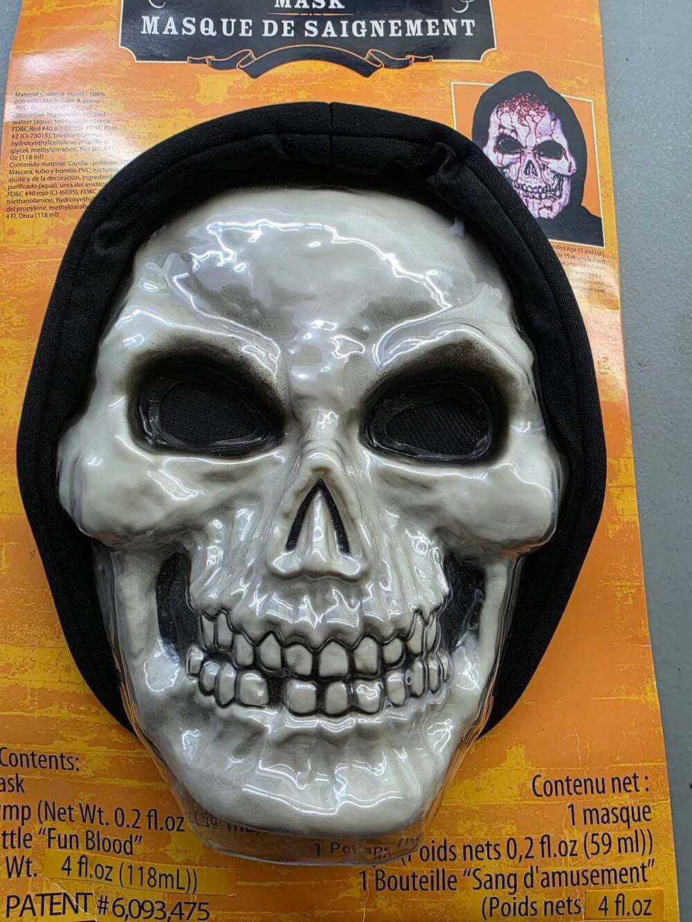 Bleeding Skull Mask with Fun Blood Halloween Costume Accessory Adult Size